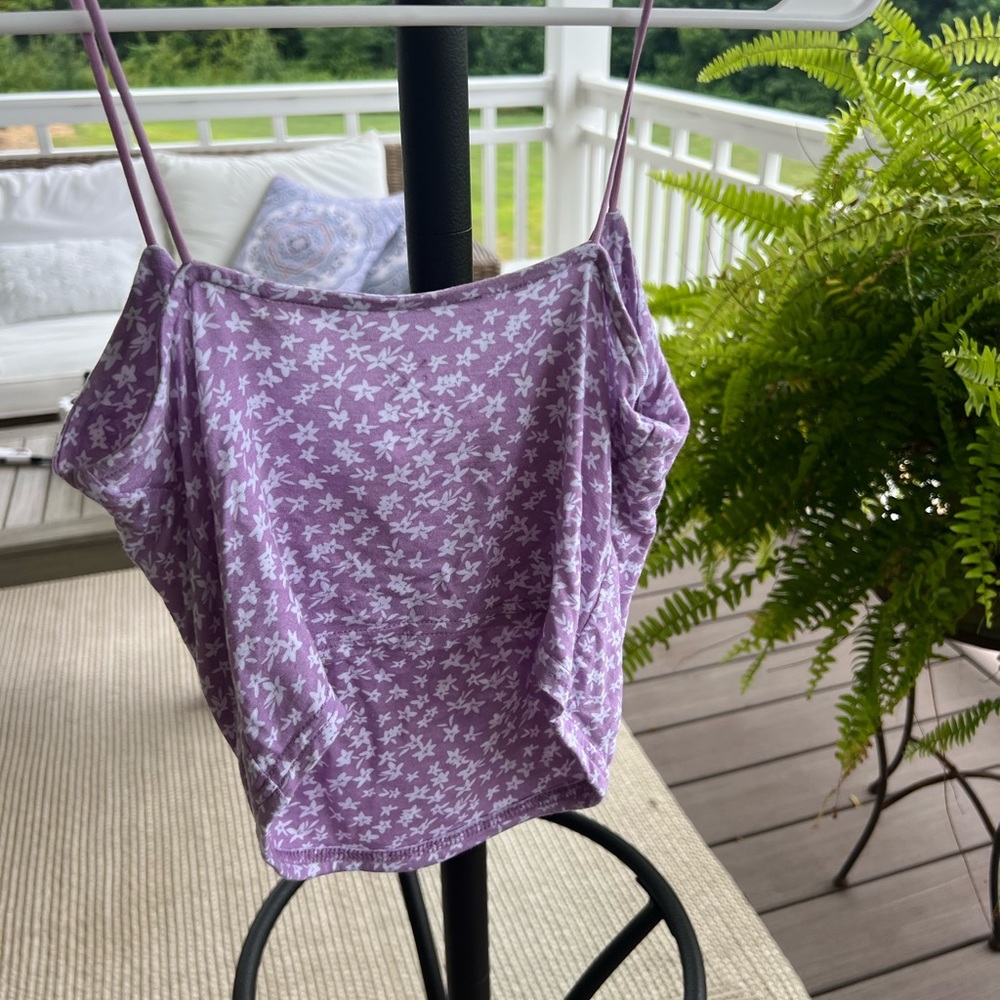 pacsun basics lavender floral cami top